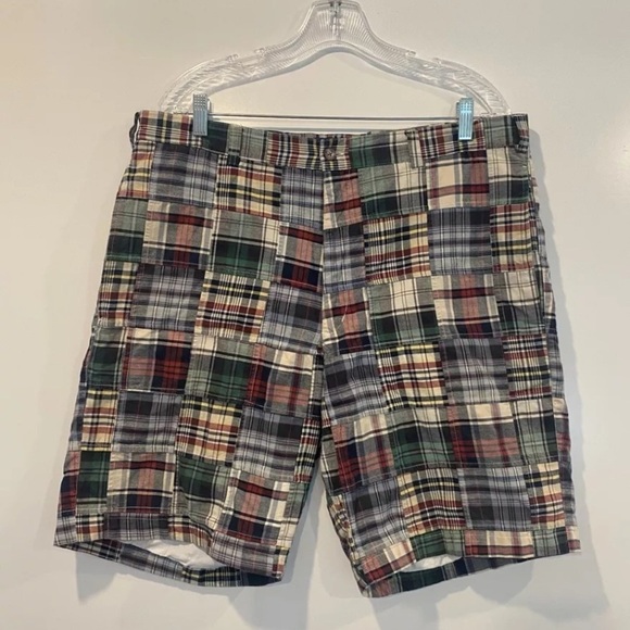 Pendleton 10” Shorts Mens 36 Madras Plaid Patchwork Cotton Pockets Preppy (1200) - Picture 1 of 4